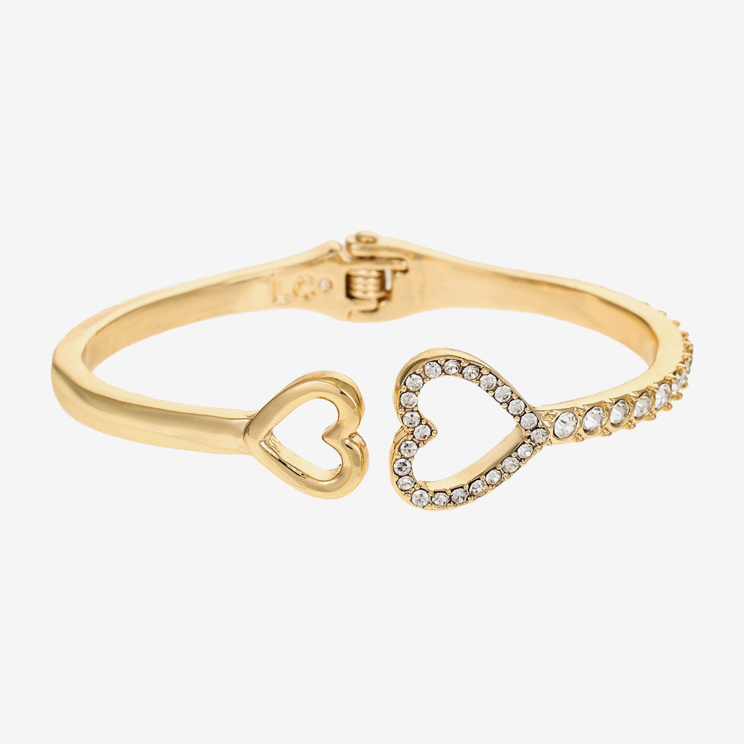 Liz Claiborne Womens Glass Heart Bangle Bracelet