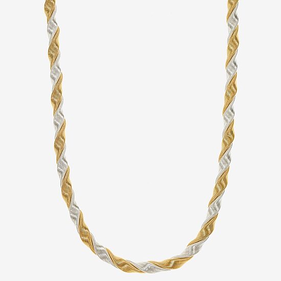 Monet Jewelry Two Tone Twisted Womens 18 Inch Collar Necklace