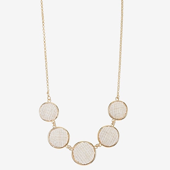 Monet Jewelry Gold Tone Tweed Womens 17 Inch Collar Necklace