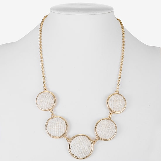 Monet Jewelry Gold Tone Tweed Womens 17 Inch Collar Necklace