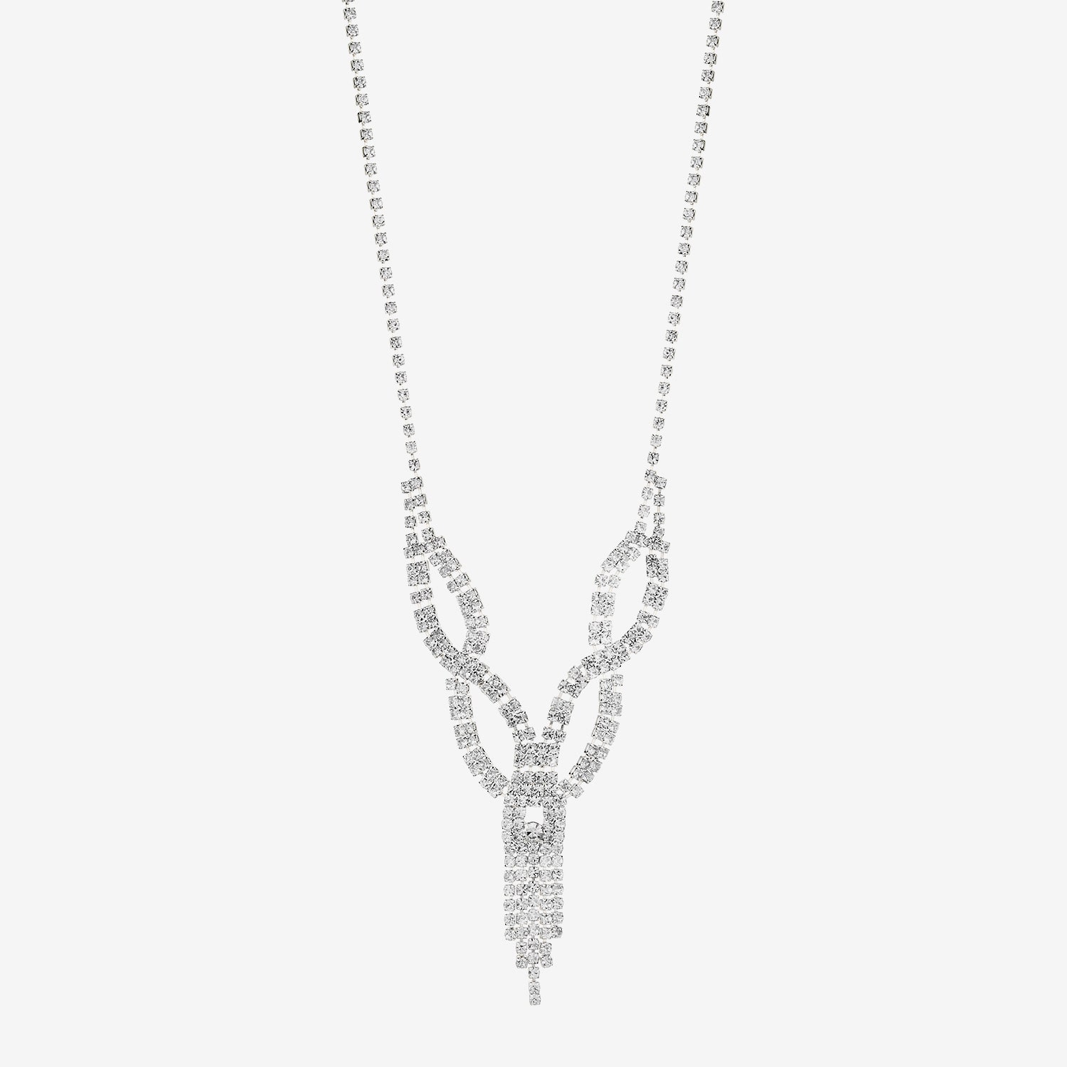 Monet Jewelry Timeless Silver Tone Womens Glass 17 Inch Y Necklace