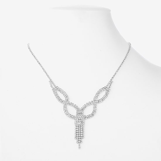 Monet Jewelry Timeless Silver Tone Womens Glass 17 Inch Y Necklace