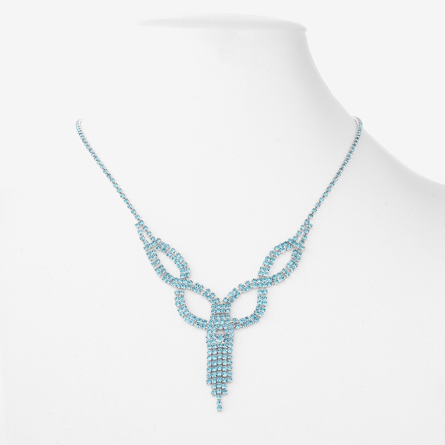 Monet Jewelry Timeless Silver Tone Womens Glass 17 Inch Y Necklace