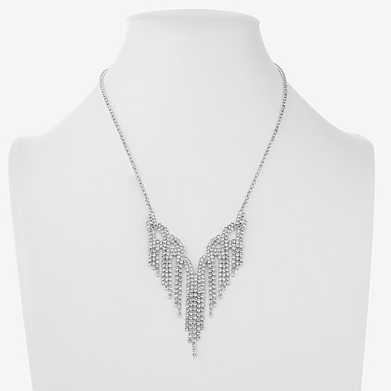 Monet Jewelry Timeless Silver Tone Womens 17 Inch Collar Necklace