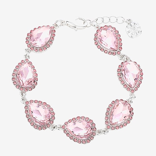 Monet Jewelry Timeless Silver Tone Womens Glass Strand Bracelet