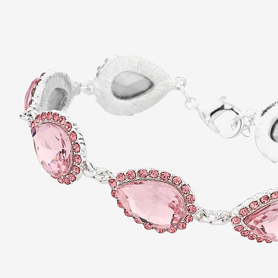 Monet Jewelry Timeless Silver Tone Womens Glass Strand Bracelet