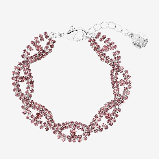 Monet Jewelry Timeless Silver Tone Womens Glass Strand Bracelet