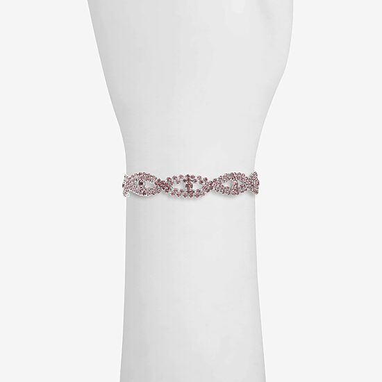 Monet Jewelry Timeless Silver Tone Womens Glass Strand Bracelet