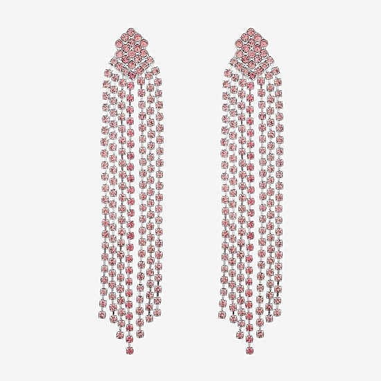 Monet Jewelry Timeless Silver Tone Womens Glass Hypoallergenic Chandelier Earrings