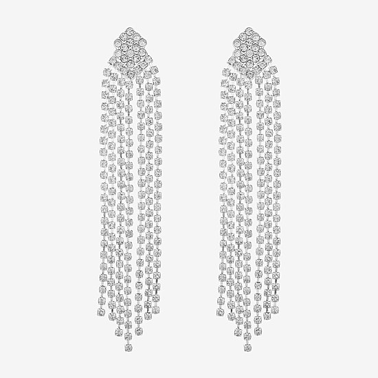 Monet Jewelry Timeless Silver Tone Womens Glass Hypoallergenic Chandelier Earrings