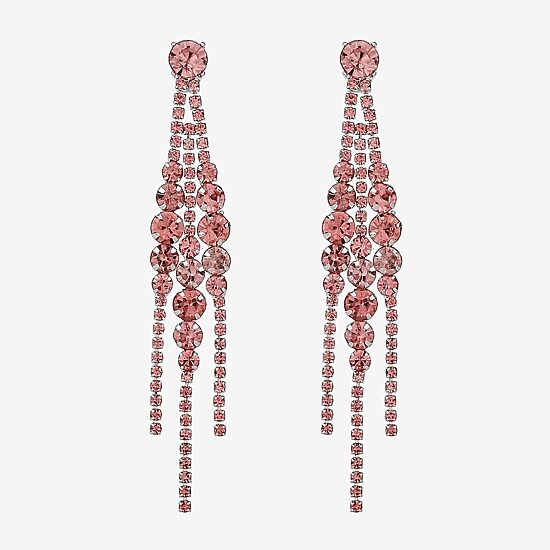 Monet Jewelry Timeless Silver Tone Womens Glass Hypoallergenic Chandelier Earrings