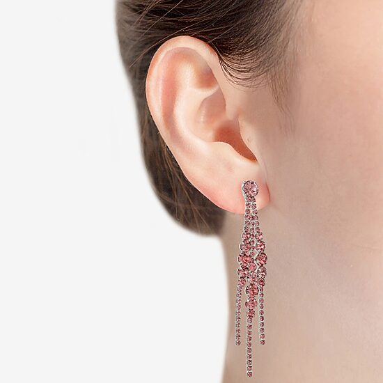 Monet Jewelry Timeless Silver Tone Womens Glass Hypoallergenic Chandelier Earrings