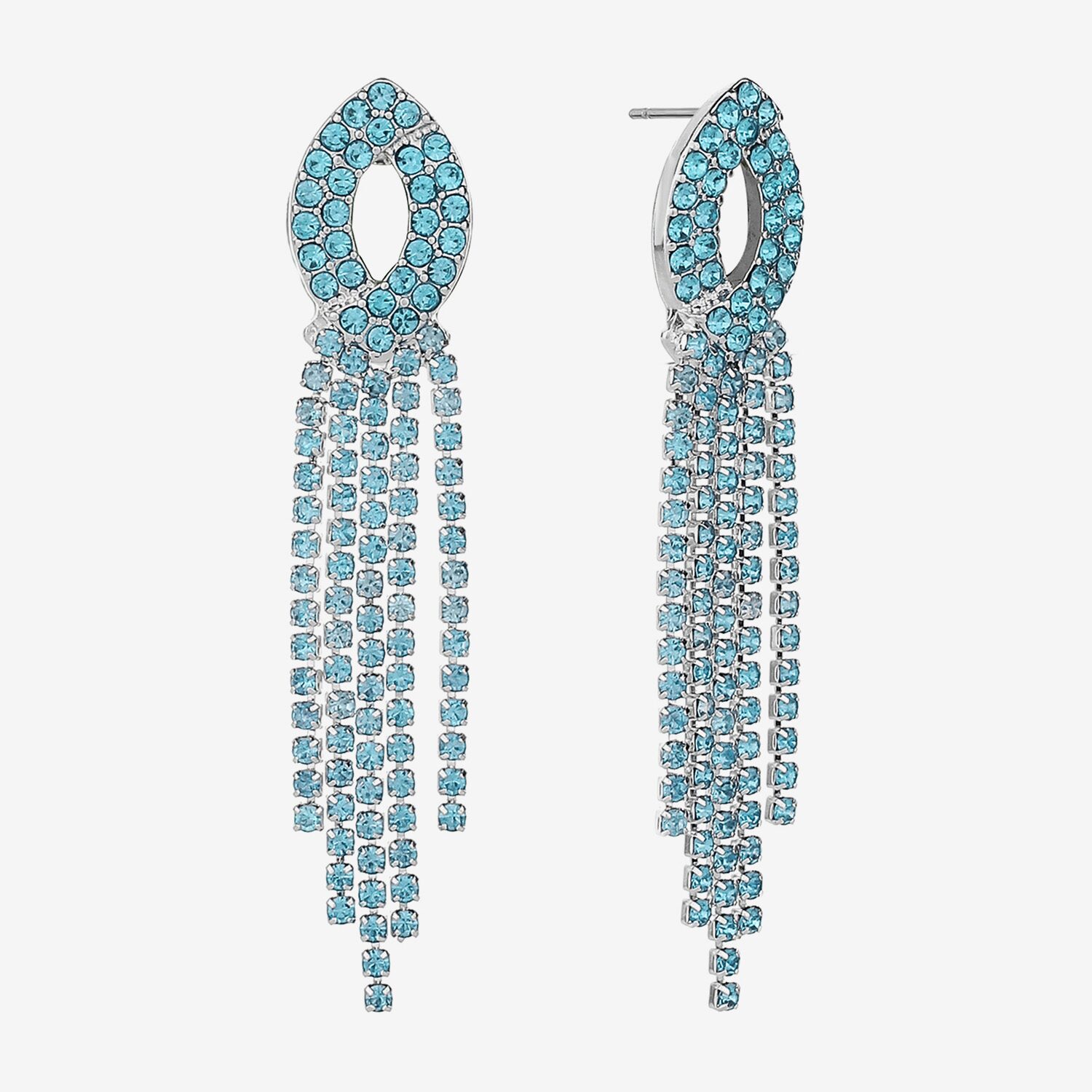 Monet Jewelry Timeless Silver Tone Womens Glass Hypoallergenic Chandelier Earrings