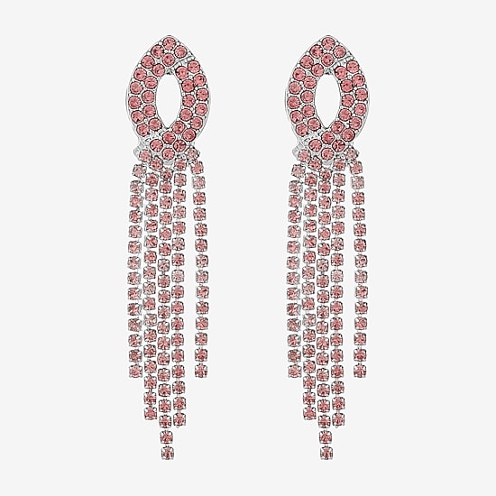 Monet Jewelry Timeless Silver Tone Womens Glass Hypoallergenic Chandelier Earrings