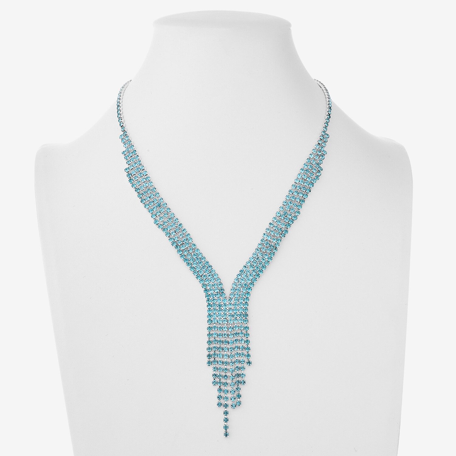 Monet Jewelry Timeless Silver Tone Womens Glass 17 Inch Y Necklace