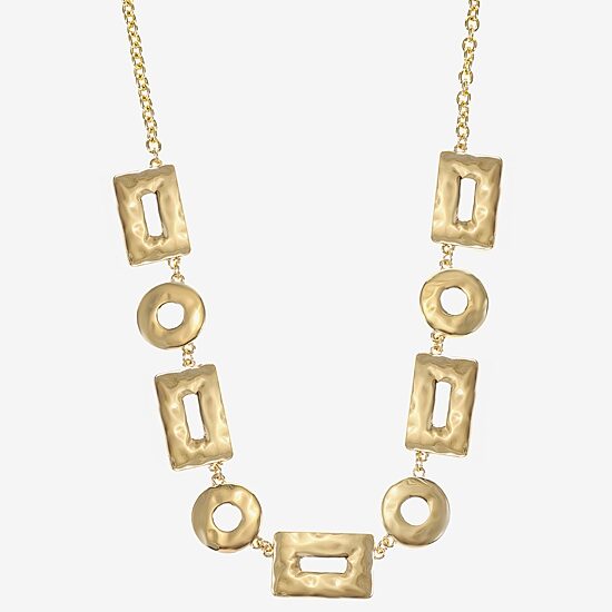 Liz Claiborne Hammered Womens 17 Inch Collar Necklace