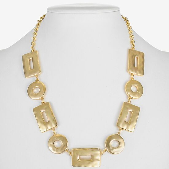 Liz Claiborne Hammered Womens 17 Inch Collar Necklace