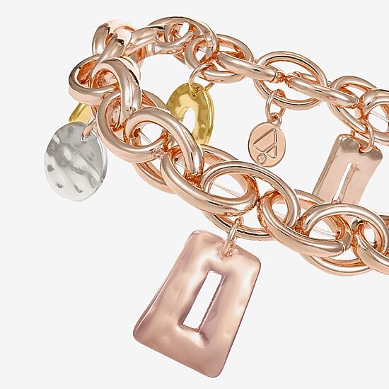 Liz Claiborne Hammered Womens Charm Bracelet