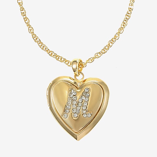 Monet Jewelry Gold Tone Initial Womens Glass Heart 2-pc. Jewelry Set