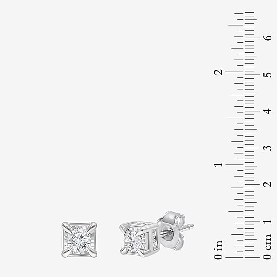 Tru Miracle 1/2 CT. T.W. Lab-Grown White Diamond 10K White Gold 5mm Round Stud Earrings