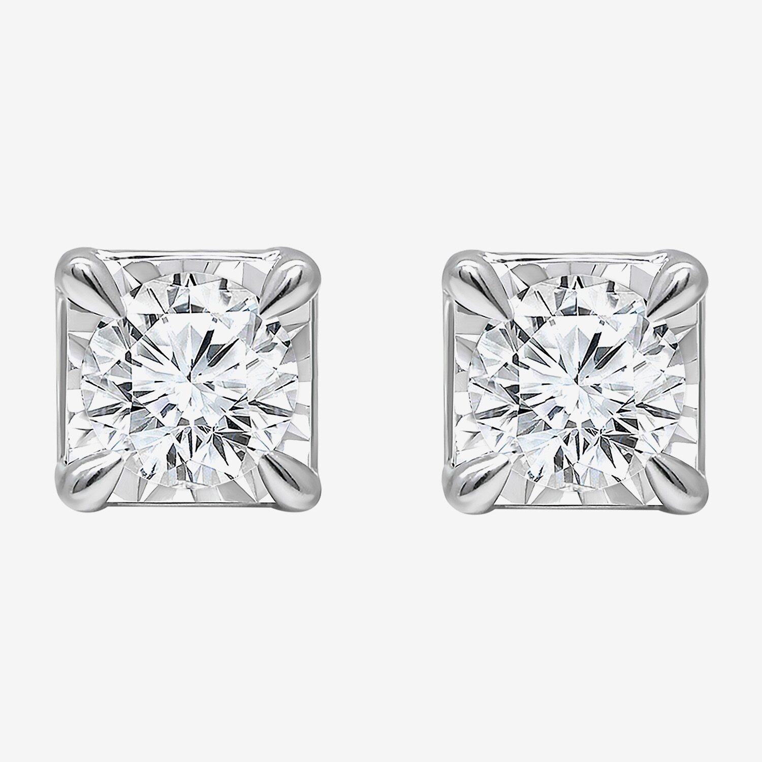 Tru Miracle 1 1/2 CT. T.W. Lab Grown White Diamond 10K Gold 6.3mm Stud Earrings