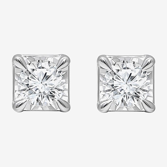 Tru Miracle 1 1/2 CT. T.W. Lab Grown White Diamond 10K Gold 6.3mm Stud Earrings