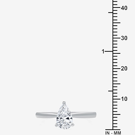 (G / Si1-Si2) Womens 3/4 CT. Lab Grown White Diamond 10K Gold Pear Solitaire Engagement Ring