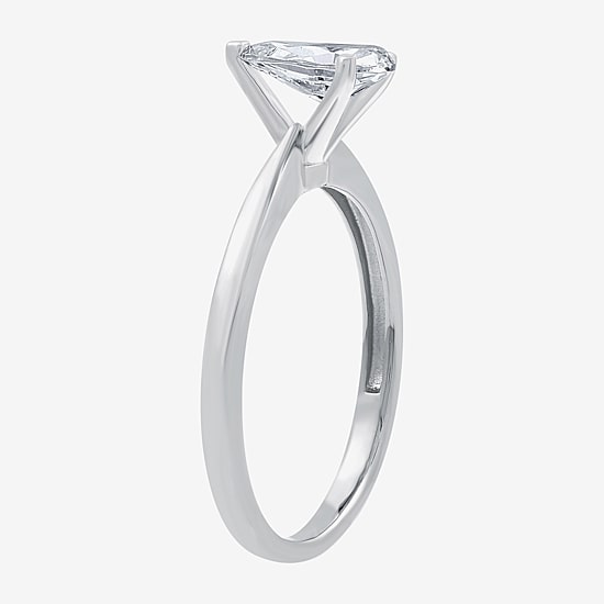 (G / Si1-Si2) Womens 3/4 CT. Lab Grown White Diamond 10K Gold Pear Solitaire Engagement Ring