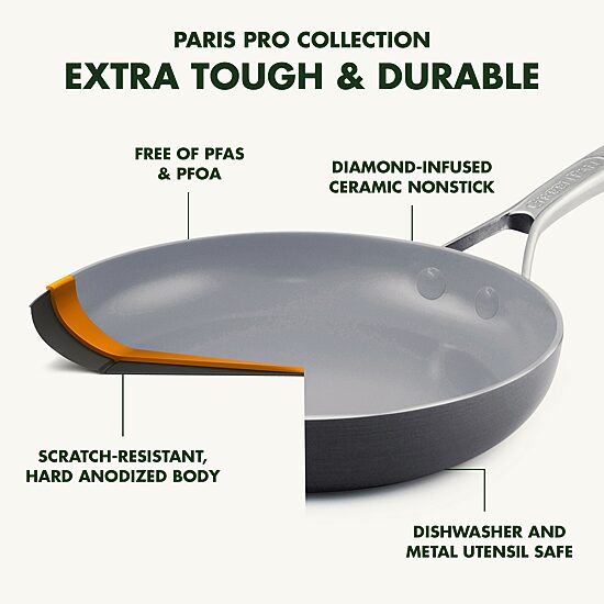 GreenPan Paris Pro Hard Anodized Ceramic Non-Stick 10" Open Frypan