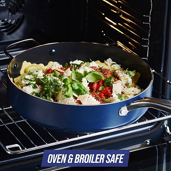 Blue Diamond Infused Ceramic Non-Stick 5-qt. Jumbo Cooker with Helper Handle and Lid