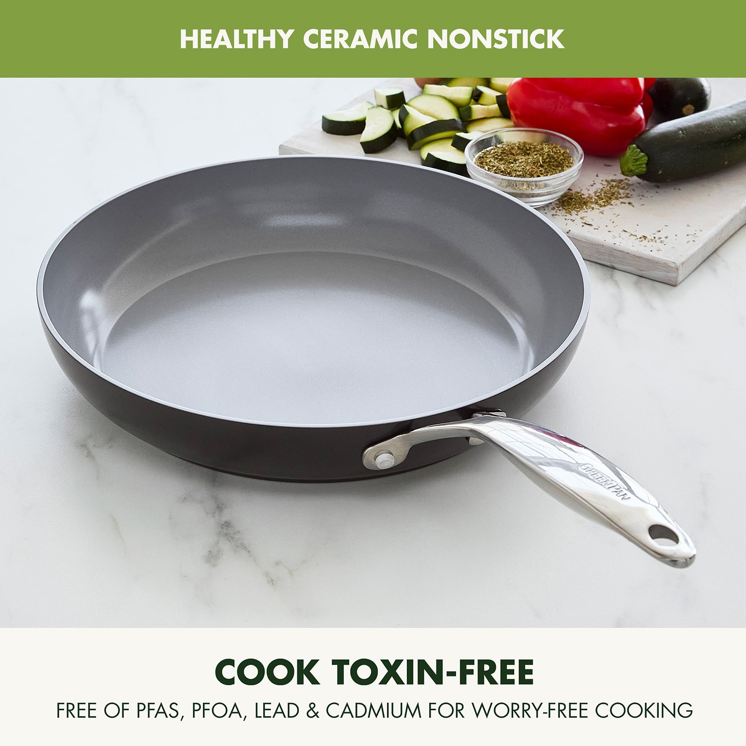 GreenPan Valencia Pro 12 Inch Hard Anodized Ceramic Frying Pan