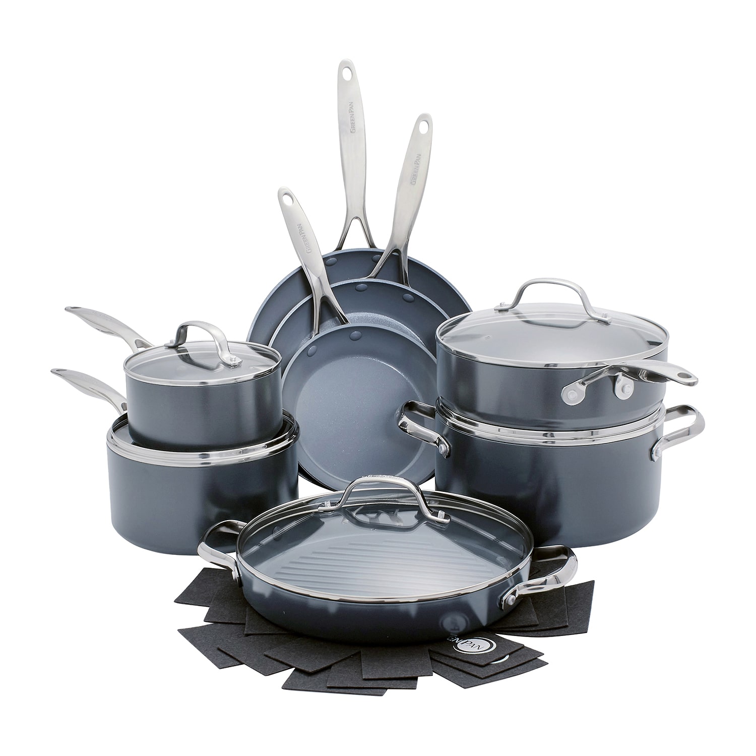 GreenPan Valencia Pro Healthy Hard Anodized Ceramic Non-Stick 13-pc. Cookware Set