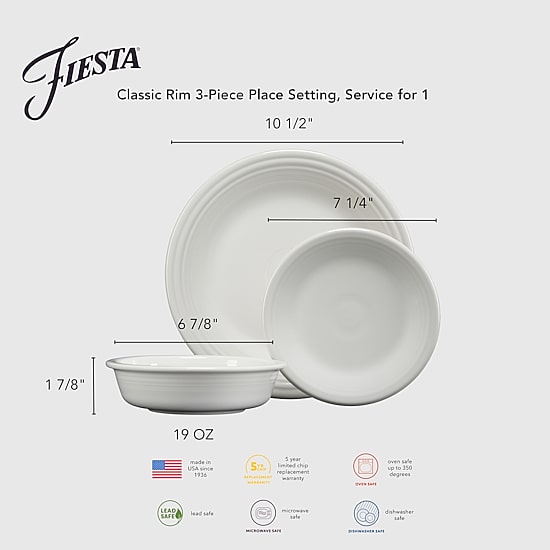Fiesta Classic Rim 3-pc. Place Setting
