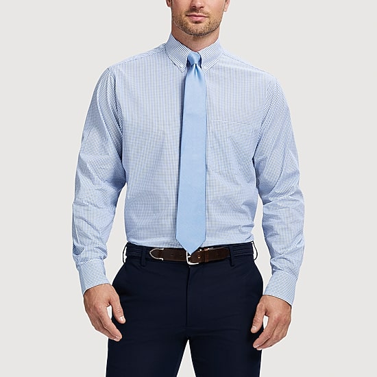 IZOD All Over Stretch Mens Classic Fit Easy Care Wrinkle Free Long Sleeve Dress Shirt