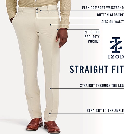 IZOD Traveler Mens Straight Fit Flat Front Pant