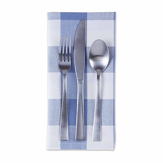Design Imports Stonewash Blue Buffalo Check 6-pc. Napkins