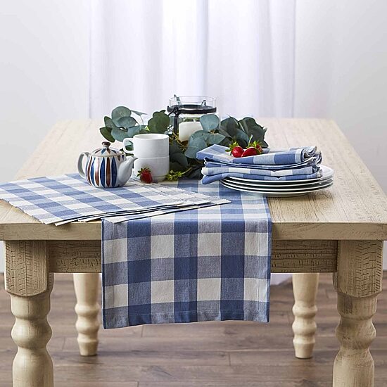 Design Imports Stonewash Blue Buffalo Check 6-pc. Napkins