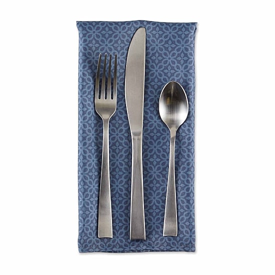 Design Imports French Blue Tonal Lattice Print Outdoor 6-pc. Napkins