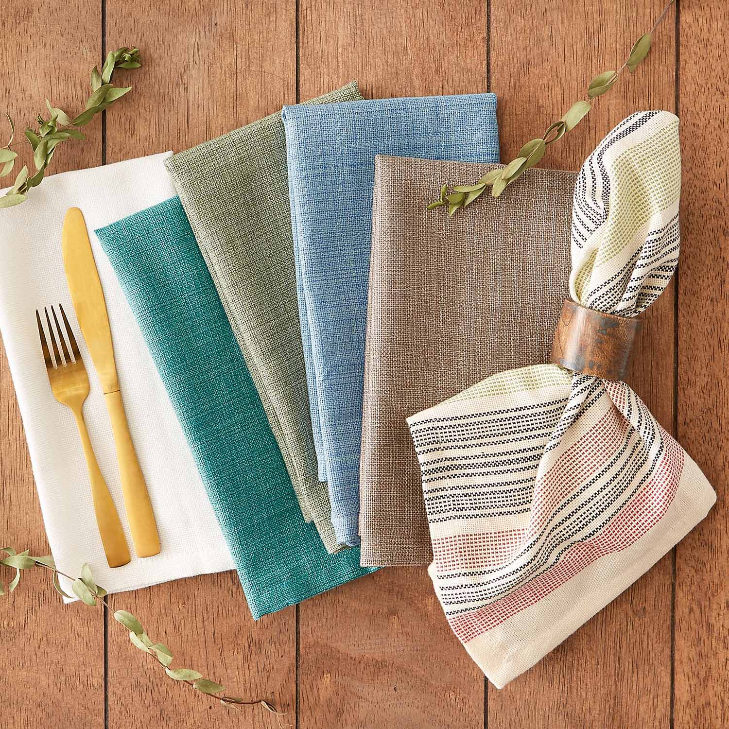Design Imports Mushroom Variegated 6-pc. Napkins