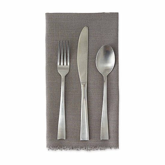 Design Imports Gray Solid Heavyweight Fringed 6-pc. Napkins