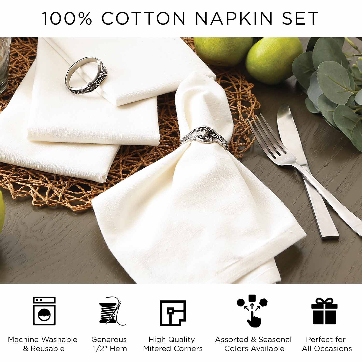 Design Imports Tango Red/White Check 6-pc. Napkins