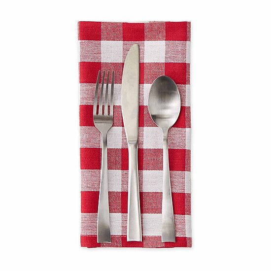 Design Imports Tango Red/White Check 6-pc. Napkins