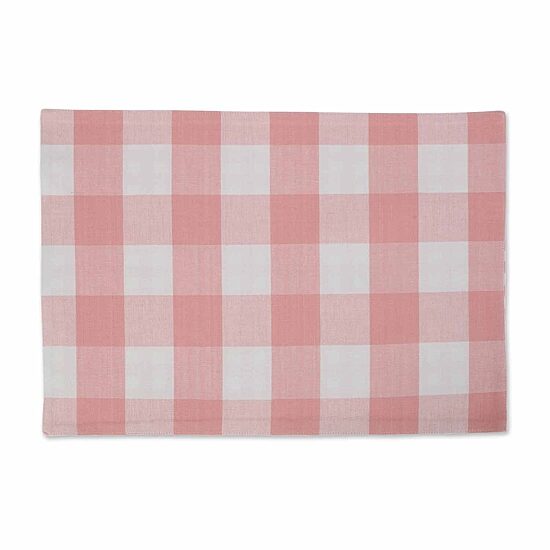 Design Imports Pink/White Reversible Gingham/Buffalo Check 4-pc. Placemats