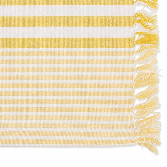 Design Imports Deep Yellow Stripes With Fringe 6-pc. Placemat