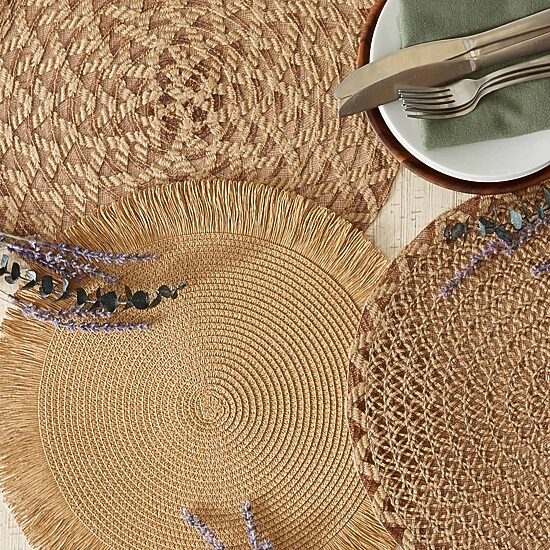 Design Imports Natural Dahlia Woven Polyester 6-pc. Placemat
