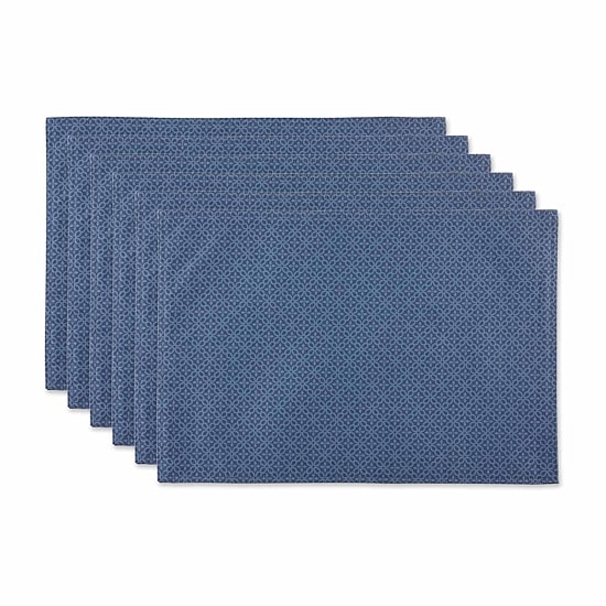 Design Imports French Blue Tonal Lattice Print Outdoor 6-pc. Placemat