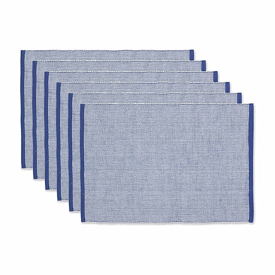 Design Imports French Blue Eco-Friendly Chambray Fine Ribbed 6-pc. Placemat