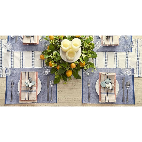 Design Imports French Blue Eco-Friendly Chambray Fine Ribbed 6-pc. Placemat