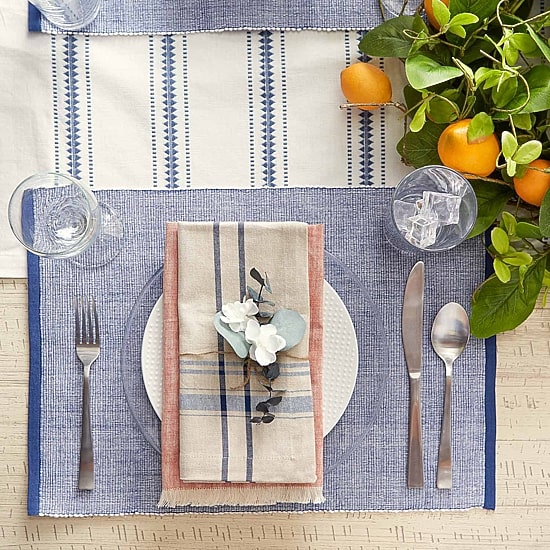 Design Imports French Blue Eco-Friendly Chambray Fine Ribbed 6-pc. Placemat
