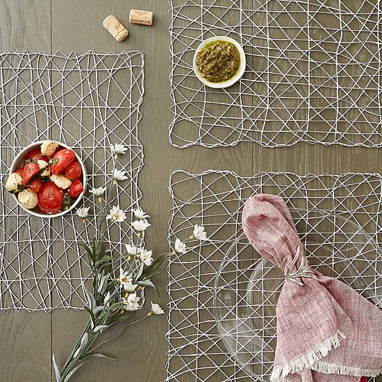 Design Imports Silver Woven Paper Square 6-pc. Placemat